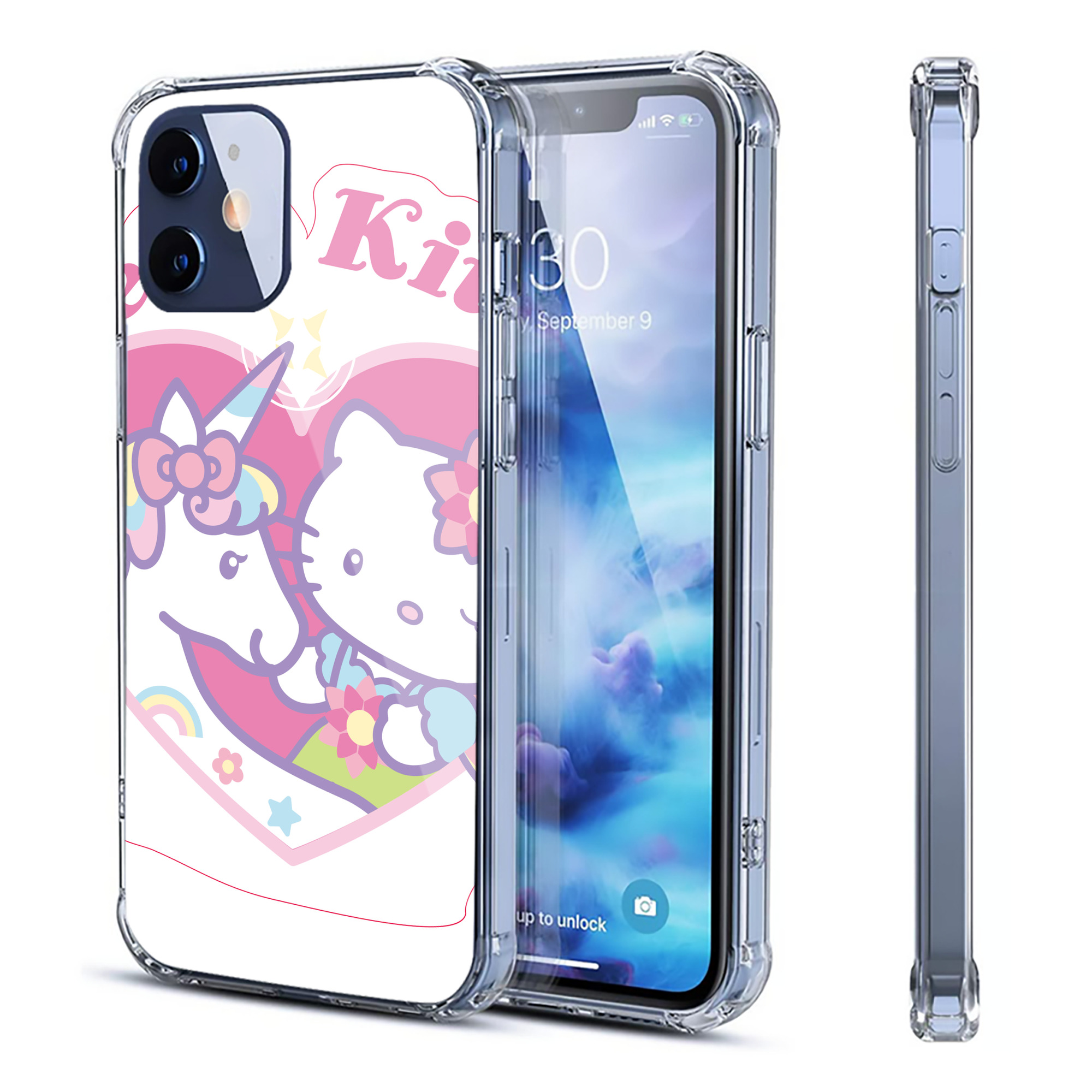 （画像用） Hello Kitty ハローキティ 【iPhone 12シリーズ対応】透明スマホケース（クリアソフトケース）